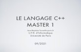 LE LANGAGE C++ MASTER 1