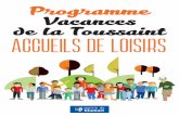 Programme Vacances de la Toussaint ACCUEILS DE LOISIRS