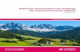 Maîtrise universitaire en sciences de l'environnement | MUSE