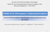 COVID-19 et Chloroquine / Hydroxychloroquine