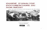 Guide d’analyse documentaire du son inédit pour la mise en ...