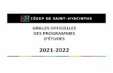 GRILLES OFFICIELLES DES PROGRAMMES D'ÉTUDES
