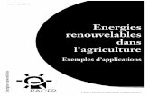 Energies renouvelables dans l’agriculture