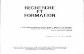 revue RECHERCHE ET FORMATION - Site de l'Institut ...