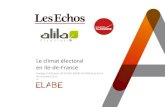 Sondage Elabe sur les intentions de vote aux r©gionales en Ile-de-France