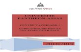 UNIVERSITE PANTHEON-ASSAS - u- .0 2018/2019 UNIVERSITE PANTHEON-ASSAS CENTRE VAUGIRARD 1 GUIDE Dâ€™INSCRIPTION