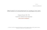 Information et consentement en pratiques de soins .Facult© de m©decine Paris Descartes, & unit©