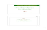 Physiologie digestive des Ruminants - .1 Physiologie des grandes fonctions Physiologie digestive