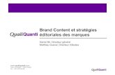 Brand Content et strat©gies ©ditoriales des marques .â€¢ Ventes : direct sur le content marketing