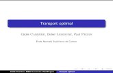 Transport optimal - Image morel/Soutenances stages licence 2011/2... Transport optimal C ecile Carr