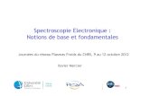 Spectroscopie Electronique : Notions de base et Spectroscopie Electronique : Notions de base et fondamentales