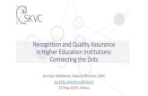 Recognition and Quality Assurance in Higher Education Institutions: Connecting the Dots versija...آ 