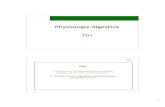 Physiologie 1 Physiologie des grandes fonctions Physiologie digestive TD1 TD1 Plan I. Etude de la motricitأ©
