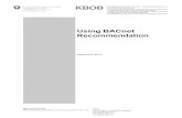 Using BACnet Recommendation - Federal Council KBOB: Using BACnet Recommendation, Edition September 2017