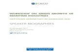 SPEAKER BIOGRAPHIES - OECD COUNCIL WORKING PARTY ON SHIPBUILDING (WP6) Workshop on Green Growth of Maritime
