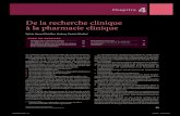 De la recherche clinique أ  la pharmacie clinique ... 30 Partie I. Introductiontechnique et thأ©rapeutique.