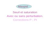 Maxpid Seuil et saturation Avec ou sans perturbation. Corrections P ; PI