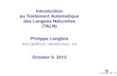 Introduction au Traitement Automatique des Langues ... felipe/IFT6010-Hiver2016/Transp/intro.pdf¢  felipe@