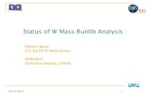 Status of W Mass RunIIb Analysis - IN2P3 Events Directory (Indico) 2011. 5. 30.¢  Patrice Lebrun W Mass