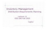 Inventory Inventory Management Distribution Requirements Planning Lecture 11 ESD.260 Fall 2003 Caplice