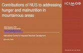 Contributions of NUS to addressing hunger and malnutrition ... ... Abid Hussain, PhD Food Security Economist