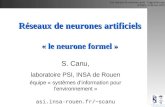 R©seaux de neurones artificiels « le neurone formel »