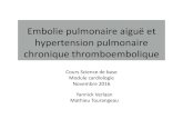 Embolie pulmonaire aiguأ« et hypertension pulmonaire ... ... Embolie pulmonaire thromboembolique: â€¢
