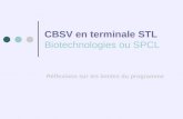 CBSV en terminale STL Biotechnologies ou SPCL