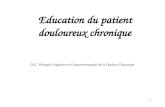 1 Education du patient douloureux chronique DU Th©rapie cognitive et comportementale de la douleur chronique D.U. Th©rapie Cognitive et Comportementale