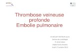Thrombose veineuse profonde Embolie pulmonaire .Thrombose veineuse profonde Embolie pulmonaire Dr