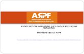 ASSOCIATION ROUMAINE DES PROFESSEURS DE FRAN‡AIS Membre de la FIPF