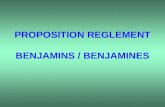PROPOSITION REGLEMENT BENJAMINS / BENJAMINES. OBJECTIF: JOUER & FAIRE JOUER