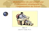 Mobilisation du personnel par lorientation strat©gique et lorganisation du travail Bloc F Jean M. Trudel, Ph.D
