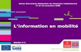 4emes Rencontres Nationales du etourisme institutionnel - Atelier 2 Information en mobilite - AFMM