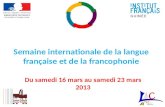 Semaine internationale de la langue fran§aise et de la francophonie