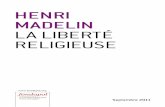 Henri Madelin La LibErTé rELiGiEuSE