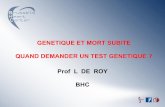 Prof. Luc De Roy: Génétique et mort subite - Quand demander un test génétique? (BHC Symposium 2012)